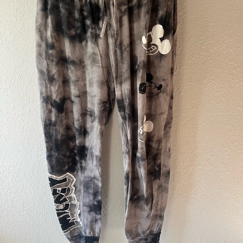 Disney  Mickey Mouse Tie-Dye Joggers - Black and Gray